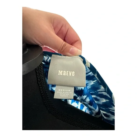 Anthropologie Maeve Ikat Print Shirt Dress Belted Size M - Picture 3 of 8